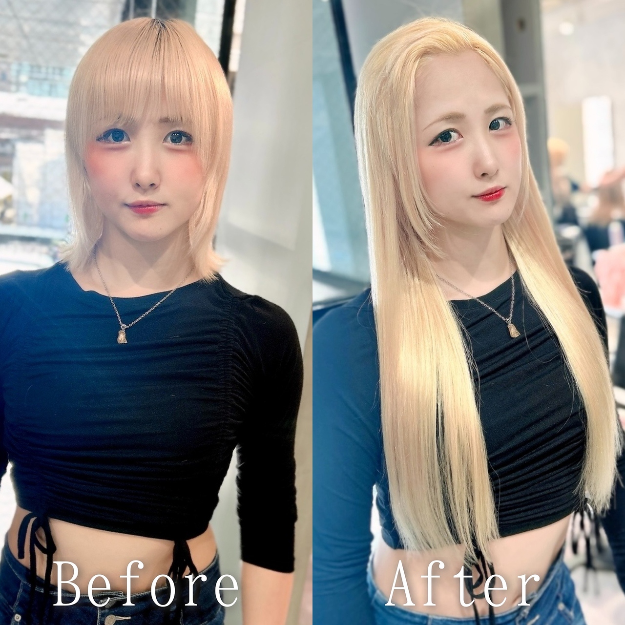 エクステ専門店あるじゃんすー 宇都宮店 ホワイトブロンド#シールエクステ#ホワイトグレージュ#韓国#栃木