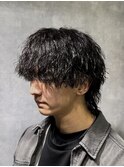 縦落ちツイストスパイラルパーマラウンドマッシュウルフ h