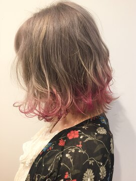 ヴィヴィ(VIVIE) グラデーションデザインカラー毛先ピンクグレージュラベンダー