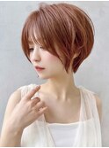 Say.ショートボブレイヤーショートひし形ショートモーヴピンク