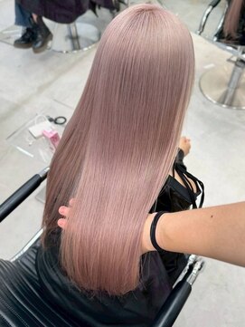 ピンクベージュ/ブリーチカラー/ハイトーンカラー/髪質改善