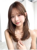 ロングフェイスフレーミング前髪カット顔周りレイヤー_F51069