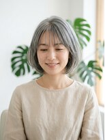 フルショウ 栄店(FURUSHO) ひし形レイヤーボブ/グレーヘア/内はねレイヤーボブ/顔周り