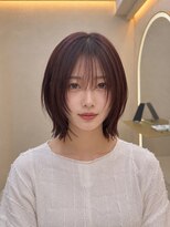 サンド 池袋 2nd(sand) フェイスレイヤーボブ/地毛風縮毛矯正/ブリーチなしWカラー