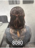 ねじりハーフアップ