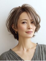 Heart's美人設計と白髪ぼかし専門店 青山表参道店 脱白髪染め/ショートヘア【ハーツ】&nbsp;白髪ぼかし脱白髪染め似合わせショートボブ40代50代60代