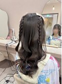 カジュアルアレンジ★三つ編みハーフツイン♪