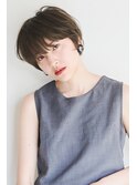 『 ハンサムショート&グレージュ』黒髪ベリーショート