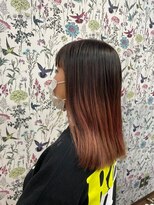 ユアーズ 四街道店(HAIR&NAIL YOURS)&nbsp;グラデーションカラーショコラピンクベージュピンク鎖骨ミディ