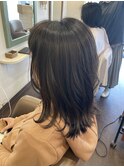 【インナーカラー紫】外ハネボブ　シルバー