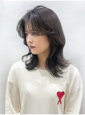 韓国ウェーブパーマ/こなれミディ/イメチェンレイヤー/前髪