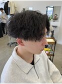 *センターパート/波巻きスパイラルパーマ/メンズカット/水戸*