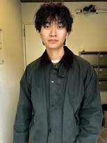 セントラル 三宮店(central)&nbsp;韓国マッシュスペインカールスパイキーショートブルーブラック