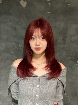 ウィリートーキョー 渋谷(WELLY TOKYO) 【米澤りあちゃん御来店♪】チェリーレッド×レイヤーカット