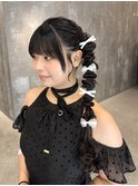 ヘアセット ライブ参戦ヘア サイドポニー お呼ばれヘア