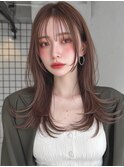 韓国ナチュラルロング × オレンジブラウン