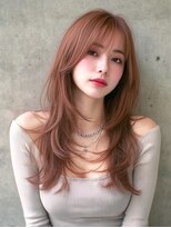 サロンドアイ(salon de i)&nbsp;韓国風ウェーブレイヤー × ピンクベージュ