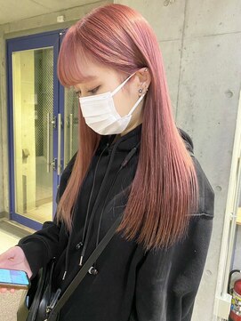 ツキ 横浜店(tuki) ダブルカラーピンクベージュベージュカラーケアブリーチレイヤー