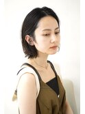かきあげボブ暗髪ミニボブハンドブロー30代40代50代