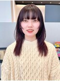 顔周りレイヤー*レイヤーカット*前髪カット*セミロングヘア