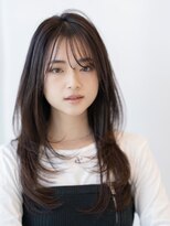 ロングレイヤー/ハッシュカット/20代30代/グレージュ