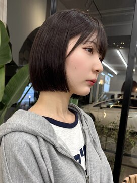 サンド 大阪梅田(sand) ＠hitoshi__sand ボブ/黒髪/ネビージュ/小顔/ワンレン/大阪梅田