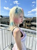 レイヤーハイレイヤーシャギーショートデザインカラー