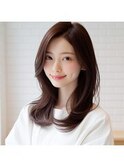 ★艶感ワンカールナチュラルカールフェミニンチェリーブラウン