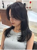 毛流れレイヤー艶髪ロングスタイル