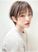 シールスルー前髪ハイライト丸みショートp1戸頭20代30代40代