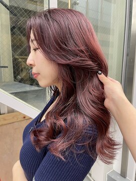 ノラギンザユー(NORA GINZA/U) ワインレッドボルドーカラーレイヤーカットラベンダーカラー