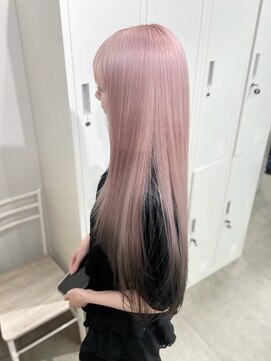 リグ 横浜(Lig.) ホワイトピンクモーヴピンクカラーブリーチダブルカラー/横浜駅