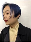 bibito ハイトーン ネイビー 前下がり マニッシュショート