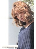 ミディアムなしっかりカールスタイル