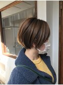 丸みのあるショートボブ