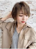 大人かわいい/レイヤーロング/グレーベージュ/前髪パーマ/錦糸町