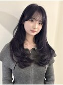 韓国風/レイヤー/小顔/前髪/ブリーチなし/透明感