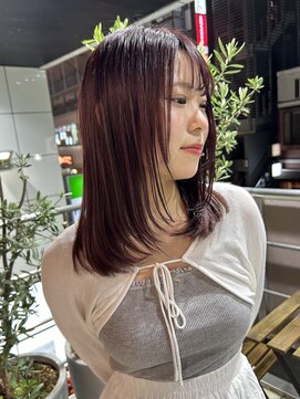 ヘアーアンドメイク ビス(HAIR&MAKE bis) レイヤー×ワインレッドカラー【立川/加藤沙久楽】