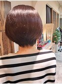 ショートボブ/透明感カラー/ブラウン
