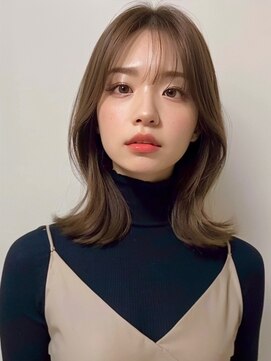 ベレッタ 枚方店(veretta.) センターパート/韓国風ヘア/顔周りレイヤー/くびれシルエット