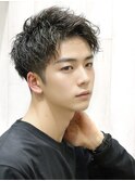 10代20代韓流☆ツイストパーマショートマッシュアッシュブラウン