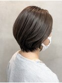 白髪ぼかし/ミニウルフ/チェリーブラウン/ホワイトグレージュ201