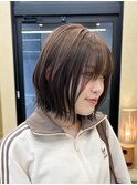 (snuw_hotaru)切りっぱなしボブくびれヘアグレージュオリーブ