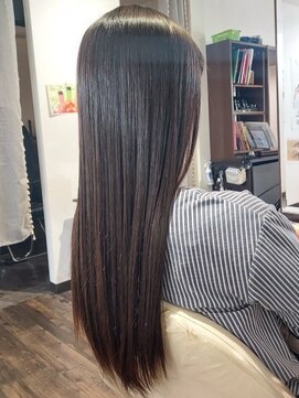 トゥルートラスト アン 下石田店(True Trust un) ダークグレージュ＊ツヤ髪ストレート20代30代＊ハイレイヤー