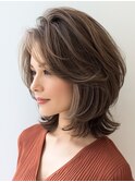 ボブレイヤー×白髪ぼかしカラー３０代４０代５０代６０代