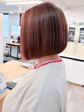ミュラ(mulah) アンブレラカラーピンクベージュ*前下がりボブデザインカラー
