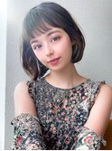 大人かわいい/ショートボブ/小顔ショート/艶カラー/20代30代40代