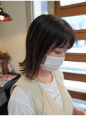 #切りっぱなしボブ#外ハネボブ#ブラウンカラー#地毛風