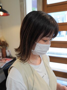 ボアップ 松山店(boappu) #切りっぱなしボブ#外ハネボブ#ブラウンカラー#地毛風