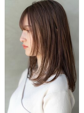 オースティン 流山おおたかの森(AUSTIN) 大人かわいい前髪セシルカットココアブラウンフリンジウェーブ